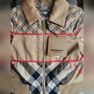 Burberry baby/toddler jacket, 12M beige with checker
